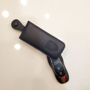 Porsche key case pouch in black leather -key NOT included